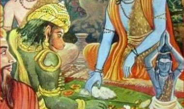 வாழை இலையின் நடுவில ஒரு கோடு போட்டு ரெண்டா பிரிச்சு வச்சிருக்கே ... அந்தக் கோட்டைப் போட்டது யார்..?”